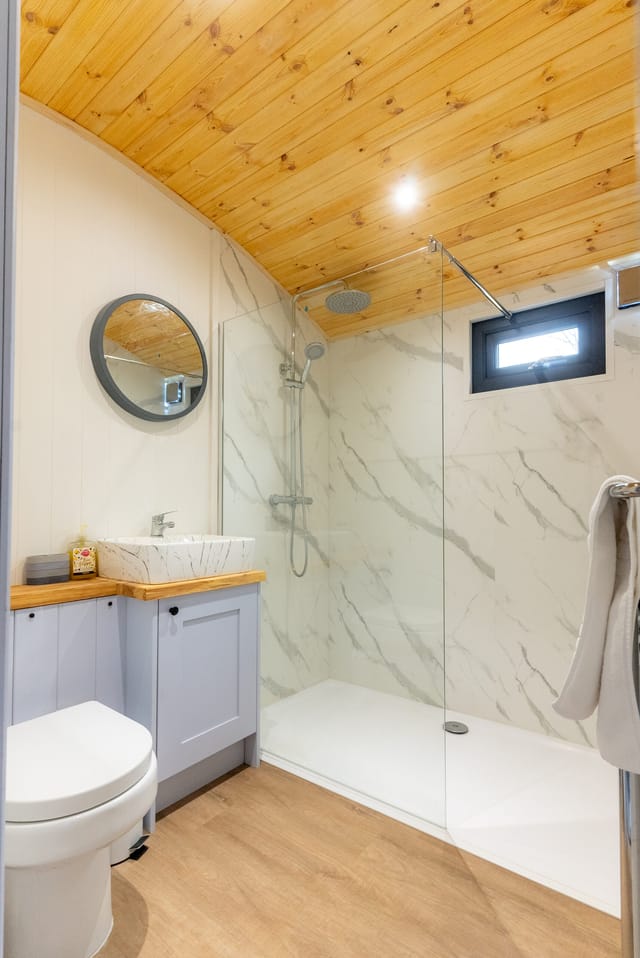Marble effect shower room